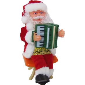 840076 PAPAI NOEL ELETRONICO C/CADEIRA GIRA 20CM