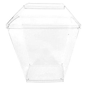 8683 COPO QUADRATTO C/TAMPA 150ML  C/10 CRISTAL