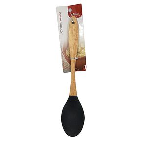 WX6686 COLHER SILICONE CABO MADEIRA PRETA