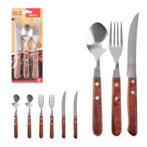 WX7114 JOGO DE TALHERES WOOD 6PCS WX7114 JOGO DE TALHERES WOOD 6PCS