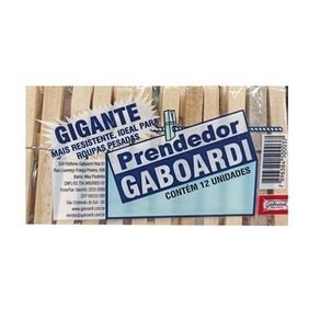PRENDEDOR GIGANTE C/12 GABOARDI MADEIRA PRENDEDOR GIGANTE C/12 GABOARDI MADEIRA