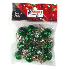 839641 BOLA DE NATAL LISA 2CM VERDE C/12