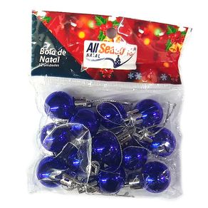 839640 BOLA DE NATAL LISA 2CM AZUL C/12