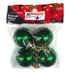 839657 BOLA DE NATAL LISA 4CM VERDE C/4