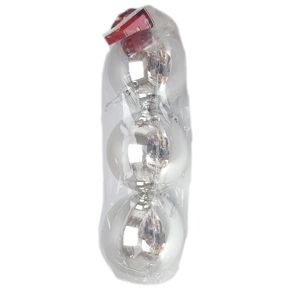 839679 BOLA DE NATAL LISA 8CM PRATA C/3