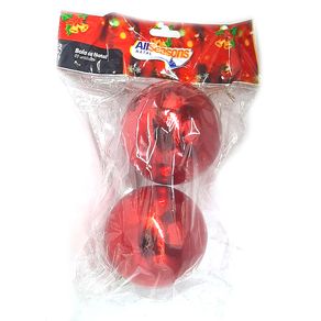 839685 BOLA DE NATAL LISA 10CM VERMELHA C/2
