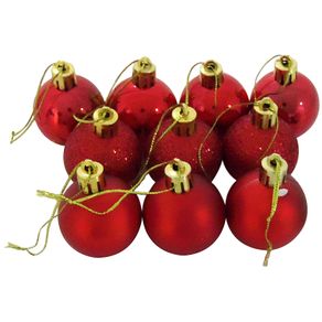 839849 BOLA TUBO MISTA 5CM VERMELHA C/8