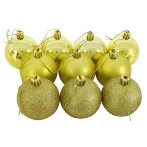 839867 BOLA TUBO MISTA 6CM DOURADA C/10