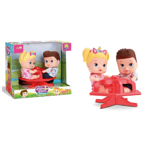 8098 BONECA LITTLE DOLLS PLAYGROUND MENINA E MENINO GIRA GIR