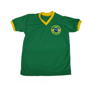 VER-06 CAMISA VERDE GOLA V E PUNHOS AMARELOS