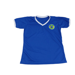 AZ-06 CAMISA AZUL GOLA V E PUNHOS BRANCOS