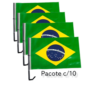 BANDEIRA PLASTICA DE CARRO 30X48CM C/HASTE C/10