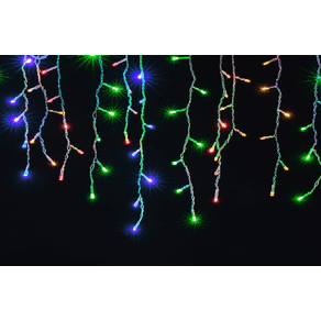 3073 CASCATA C/400 LED COLOR 8F 10M C/FIO BRANCO 127V