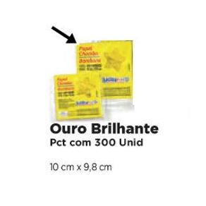 PAPEL CHUMBO OURO BRILHANTE 10X9,8 C/300