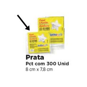 PAPEL CHUMBO PRATA 8X7,8 C/300