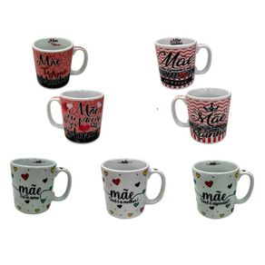 CANECA PORCELANA RETA MAE 300ML