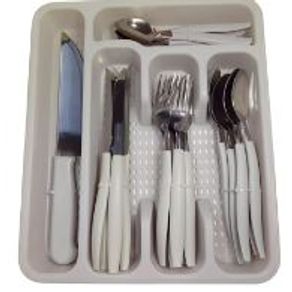 579925 CONJ TALHERES C/FACA CAPRESE CINZA