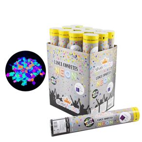 LCN026 LANCA CONFETE PAPEL QUADRADO NEON