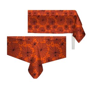 H155 TOALHA DE MESA HALLOWEEN TEIA DE ARANHA 137X274CM