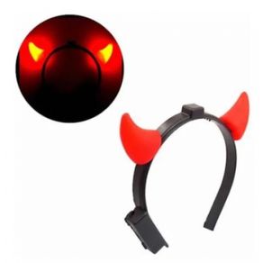 TIARA CHIFRE VERMELHO C/ LUZ