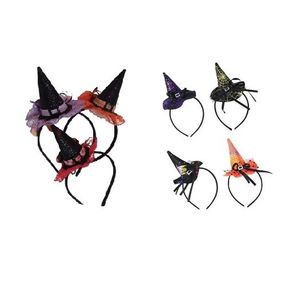 TIARA C/CHAPEU BRUXA SIMPLES HALLOWEEN
