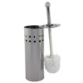 UBA017 ESCOVA SANITARIO C/SUPORTE INOX 10X37CM