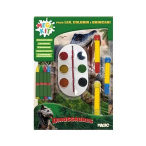 LIVRO MEGA KIT PARA LER, COLORIR E BRINCAR - DINOSSAUROS
