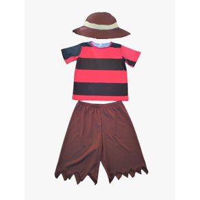 FREDP-G FANTASIA INFANTIL MENINO LISTRADO PRETO