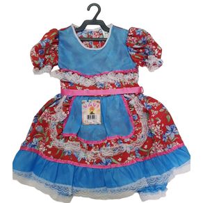 0025 VESTIDO JUNINO JUVENIL TAM 16 (ESTAMPAS SORTIDAS)