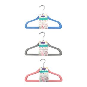 A61844 CONJUNTO CABIDE VELUDO INFANTIL COLOR C/3
