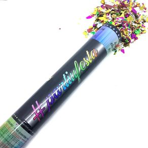 PAF010 LANÇA CONFETE METALIZADO REDONDO 30 CM MULTICOR