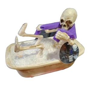 909410 BONECO ESQUELETO NA BANHEIRA C/ MOVIMENTO E SOM 27X20