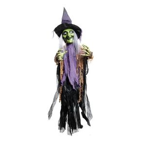 909415 BONECO DECORATIVO BRUXA C/ LUZ E SOM 150CM