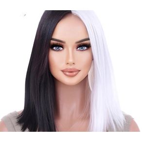 909927 PERUCA CHANEL PRETA E BRANCA