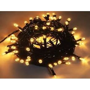 85106 PISCA C/100 LEDS WARM FIO VERDE 10MTS 220V