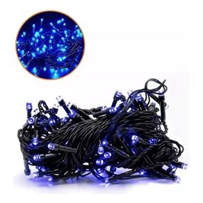 19065 PISCA C/50 LEDS AZUIS FIO VERDE 5MTS 110V