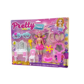 TK-AB4542 CONJUNTO BONECA DE PLASTICO C/ACESSORIOS A PILHA