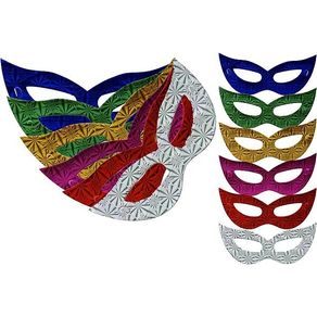 915157 MASCARA DE PAPEL GATINHA HOLOGRAFICA C/10