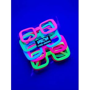 1292 OCULOS QUADRADO CHIC NEON LUZ NEGRA C/10