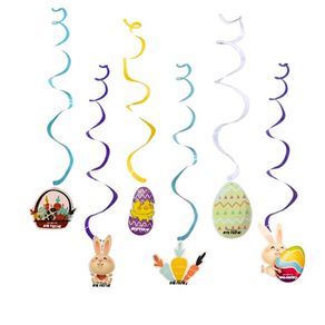 MOD-936 ENFEITE ESPIRAL TEMA PÁSCOA - KIT COM 6 PCS - 100CM