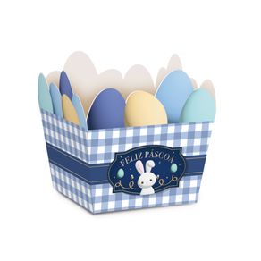 13007275 CESTINHA OVOS CONTOS DE PASCOA AZUL6,5X6,5X4,5 C/10