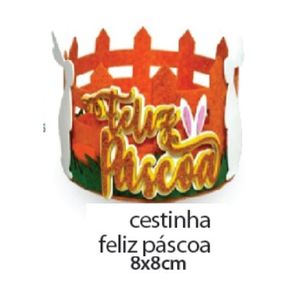1301501 CESTINHA FELIZ PASCOA 18X15CM