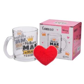 FBC01019 CANECA VIDRO MAE C/ CHAVEIRO CORACAO
