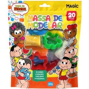 23093 MASSA DE MODELAR - 12 CORES, 6 MOLDES, 1 ROLINHO