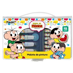 123246 MALETA DE PINTURA 42 PEÇAS - TURMA DA MÔNICA