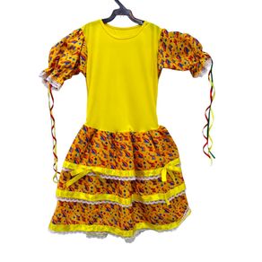 115/GG VESTIDO INFANTIL JUNINO AMARELO