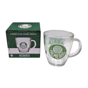 111138 CANECA DE VIDRO CONICA PALMEIRAS 380 ML -LICENCIADA