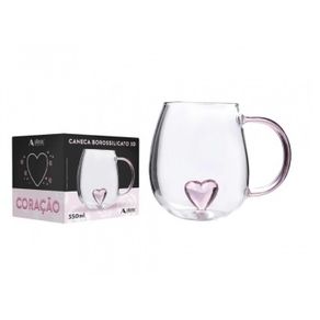 223046 CANECA BOROSSILICATO 3D 350ML LUVA COM 1 - CORAÇAO