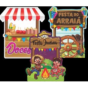 923 TOTEM DE MESA DECORATIVO JUNINO C/ 6