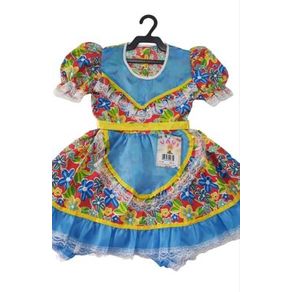0094 VESTIDO JUNINO JUVENIL TAM 6 (ESTAMPAS SORTIDAS)